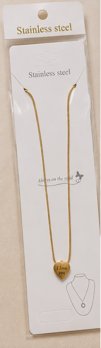 I Love You Heart Necklace – Stainless Steel