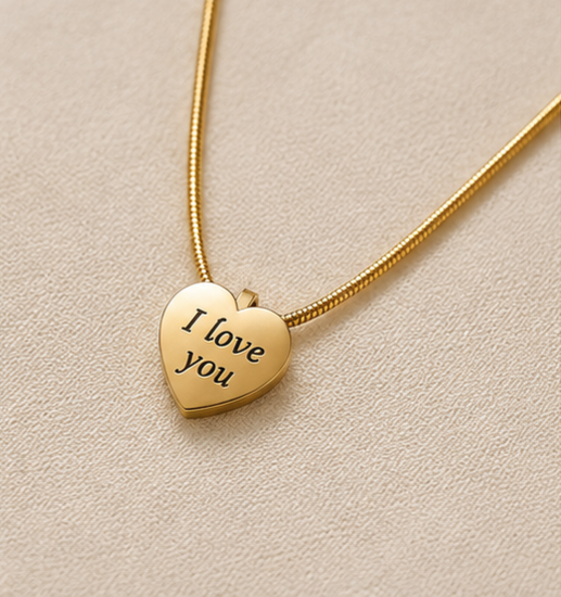 I Love You Heart Necklace – Stainless Steel