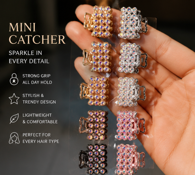 Mini Crystal Hair Claw Clips – Stylish Strong Grip
