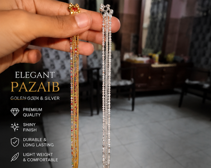 Elegant Pazaib – Golden & Silver Ankle Bracelet